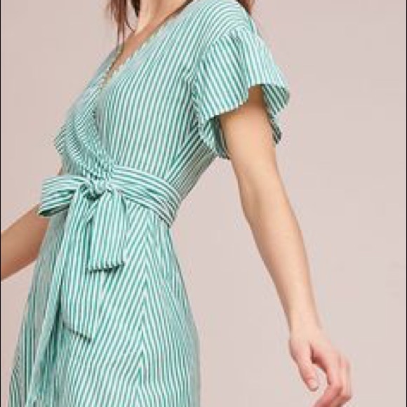 Anthropologie Wilkes Striped Wrap Dress - Picture 2 of 6